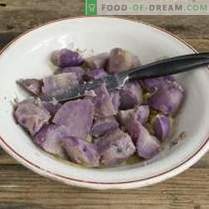 Lašu salāti ar purpura kartupeļiem