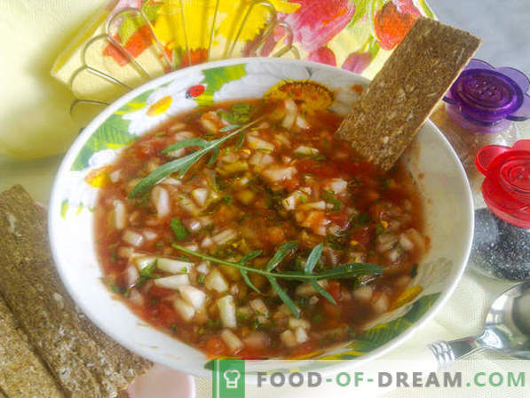 Gazpacho recepte - saskaņā ar spāņu recepti sagatavojiet aukstu tomātu zupu