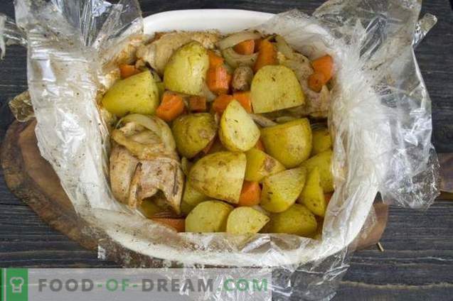 Cepeškrāsns cepta vistas gaļa ar kartupeļiem