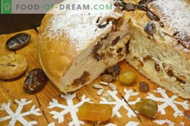 Saldā Ziemassvētku maize ar kumquat un vīģēm