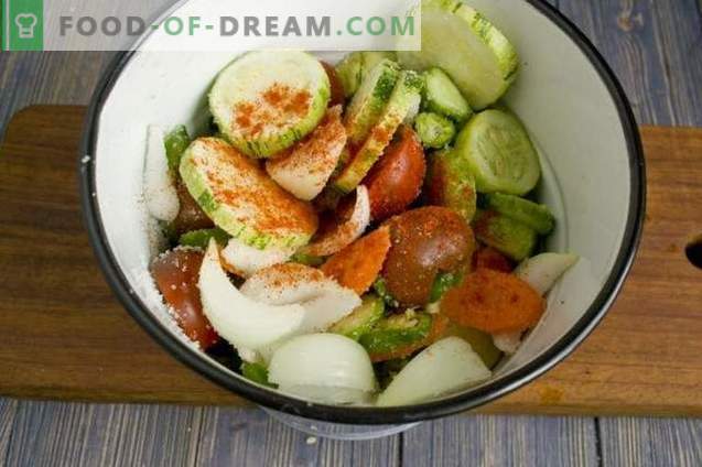 Korejas salāti ar gurķiem un tomātiem ziemai