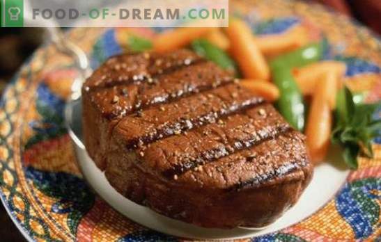 Liellopu steiks - gaļas ēdēju laime! Dažādu liellopu gaļas cepumu receptes ar sieru, žāvētām plūmēm, kartupeļiem, ķiplokiem, sezamu