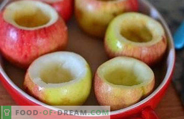 Kā cept ābolus mikroviļņu krāsnī, ar cukuru, bērnam, ar biezpienu