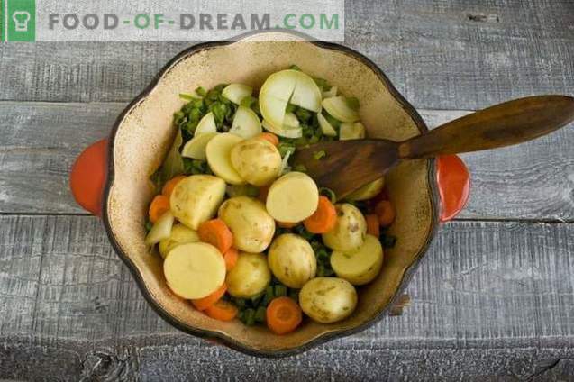 Vistas gulaša zupa ar jauniem kartupeļiem un zaļajiem sīpoliem