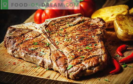 Kā cept steiku, lai padarītu to perfektu. Cik daudz apcep to pannā, grilā vai kokogles, marinēti gurķi un mērces tam