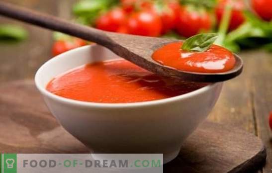 Tomātu mērce mājās - protams! Mājas tomātu mērce no svaigiem tomātiem, tomātu pastas vai sulas, ar čili pipariem, garšaugiem, ķiplokiem