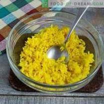 Lihtne ja maitsev tursamaksa salat kuldsete riisidega
