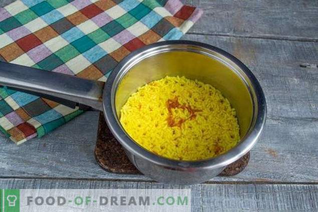 Lihtne ja maitsev tursamaksa salat kuldsete riisidega
