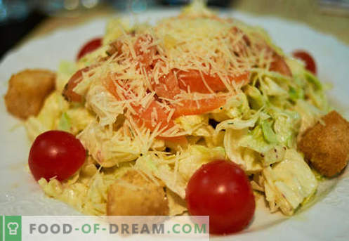 Cēzara salāti ar lašiem - pareizās receptes. Ātri un garšīgi gatavojiet Cēzara salātus ar lasi.