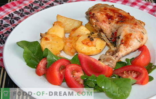 Oriģinālās receptes pikantām vistas kājām ar kartupeļiem krāsnī. Šķiņķis ar kartupeļiem krāsnī: garšīgs, ātrs un vienkāršs
