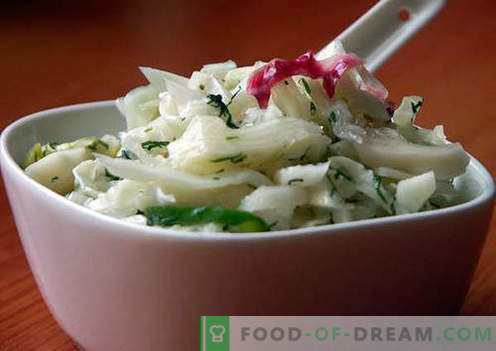Salāti ar marinētiem sīpoliem - labākās receptes. Kā pareizi un garšīgi sagatavot salātus ar marinētiem sīpoliem.