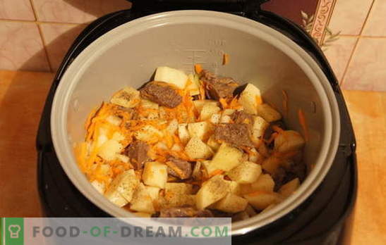 Kartupeļi ar gaļu lēnā plītī: atpūta! Receptes sautētiem kartupeļiem ar gaļu lēnā plītī: vienkāršs un sarežģīts