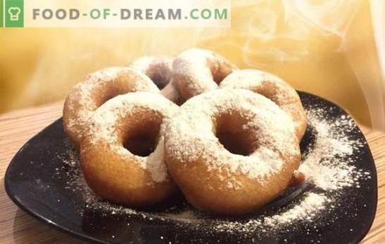 Donuts kefīriem - receptes ar fotogrāfijām un daudz triku! Detalizēta dažādu donuts gatavošana kefīrā pēc receptēm ar fotogrāfijām