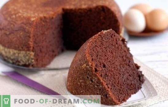 Kakao sūkļa kūka - šokolādes pasaka! Mājas receptes kakao cepumiem: klasisks, vārīts ūdens, kefīrs, krējums ar ķiršu