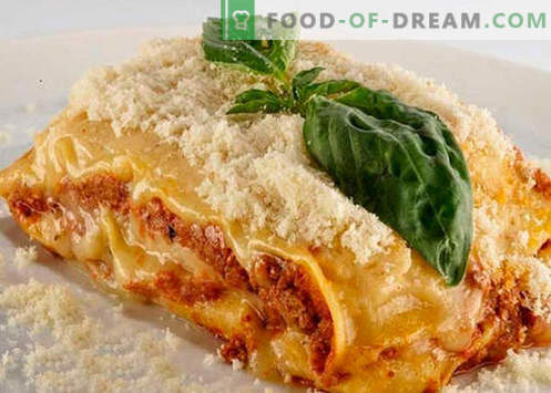 Lasagna ar sēnēm - pareizās receptes. Kā ātri un garšīgi gatavot lasagni ar sēnēm.