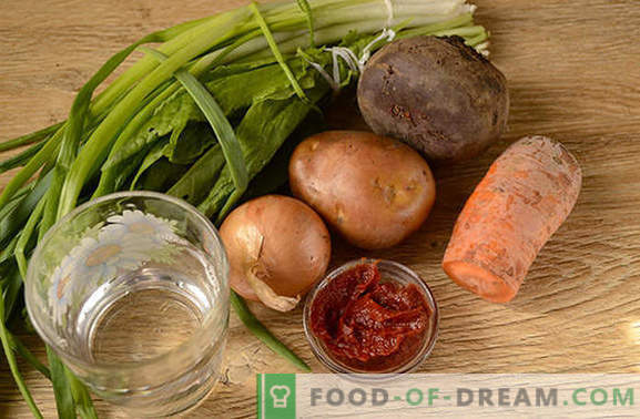 Zaļais borss ar tomātu pastu un bietes: solis pa solim autora recepte ar fotogrāfijām. Kā pagatavot gardu sāļu un biešu zupu ar tomātu pastu - koplietot noslēpumus