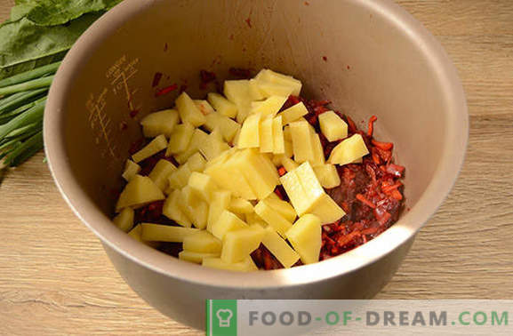 Zaļais borss ar tomātu pastu un bietes: solis pa solim autora recepte ar fotogrāfijām. Kā pagatavot gardu sāļu un biešu zupu ar tomātu pastu - koplietot noslēpumus