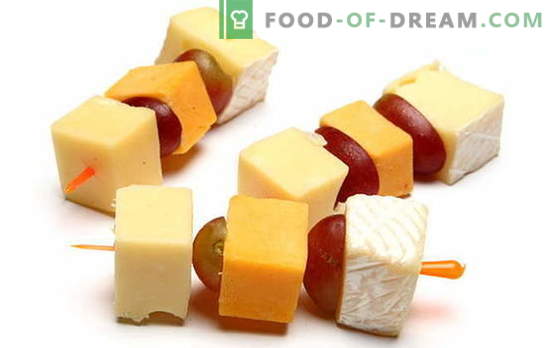 Canapes ar sieru - nevainojama uzkoda jebkurām svinībām. Labākās receptes kanjoniem ar sieru: vienkāršs un neparasts
