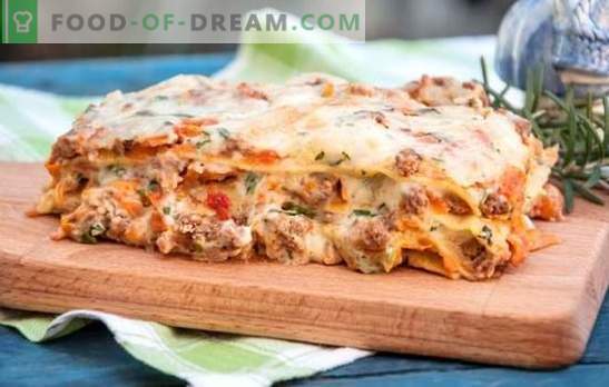 Lasagna ar Bechamel mērci - itāļu kastrolis! Lasagna receptes ar bekamela mērci un malto gaļu, sēnēm, tomātiem, šķiņķi