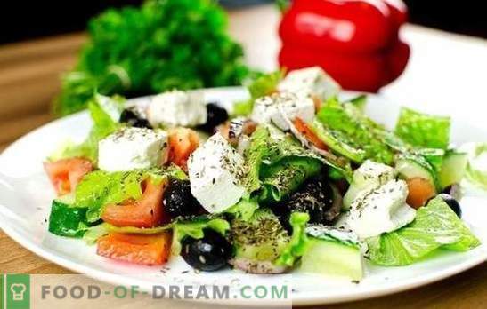 Grieķu salāti: klasiskās soli pa solim. Garšīgu, veselīgu un svaigu grieķu salātu gatavošana pēc klasiskajām receptēm