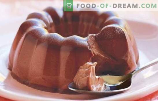 Kā izgatavot kakao želeju uz kefīra, krējuma, jogurta vai saldējuma. Oriģinālas kakao želejas receptes