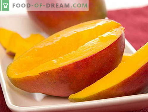 Mango - apraksts, noderīgas īpašības, lietošana ēdiena gatavošanā. Receptes ar mango.
