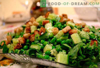 Salāti ar konservētiem zirņiem - piecas labākās receptes. Kā pareizi un garšīgi sagatavot salātus ar konservētiem zirņiem.