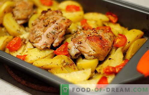 Vistas cepta ar kartupeļiem - labākās receptes. Kā pareizi un garšīgi pagatavot ceptu vistu ar kartupeļiem.