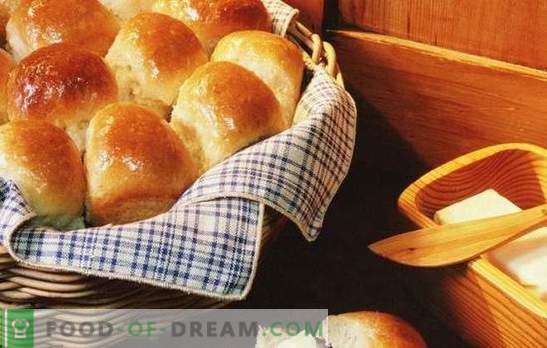 Īpašas mājas cepšanas - maizes bez olām. Vistas siers, raugs, kefīrs un piena mīkla maizēm bez olām