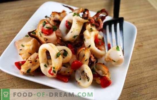 Calamari in un Multicooker - è fantastico Cucinare i calamari in un fornello lento con panna acida, verdure, funghi, riso, patate