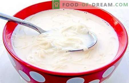 Piena zupa - labākās receptes, triki un funkcijas. Kā pagatavot piena zupu ar mīklu, dārzeņiem, sieru