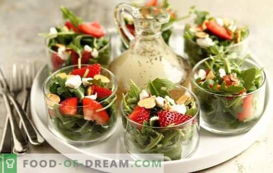 Salāti ar zemenēm, augļiem, dārzeņiem, sieru, riekstiem, sēnēm. Kā padarīt veselīgus un garšīgus zemeņu salātus?
