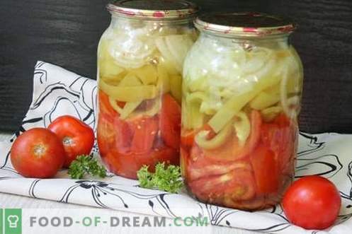 Salāti paprikas un tomātu ziemā ar aspirīnu - ideāla konservēšanas metode