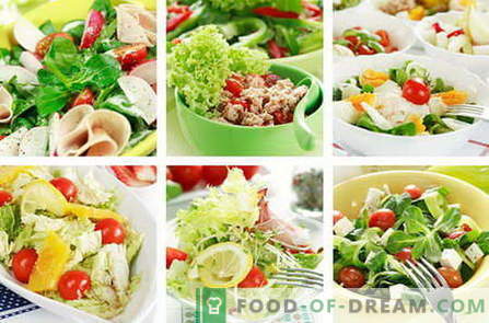 Diētas salāti - labākās receptes. Kā pareizi sagatavot un garšīgs uzturs.