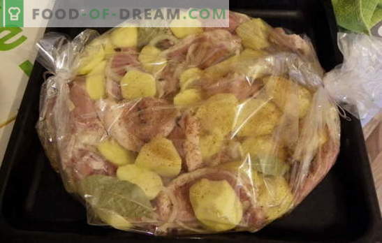 Cept kartupeļus ar gaļu savās piedurknēs: slinku receptes? Sulīgs, rudijs, pikants un 