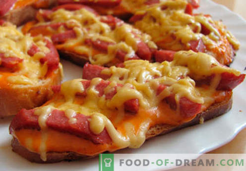 Karstās sviestmaizes ar desu, sieru, olu, tomātiem ir labākās receptes. Kā pagatavot karstās sviestmaizes krāsnī, pannā un mikroviļņu krāsnī.