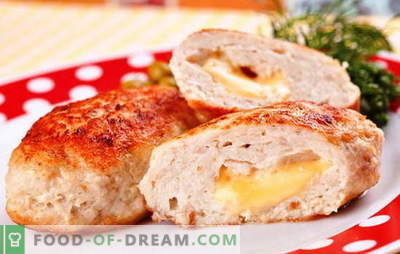 Divas garšas vienā traukā - vistas kotletes ar sieru. Restorānu preču zīmju noslēpumi: ruddy vistas kotletes ar sieru