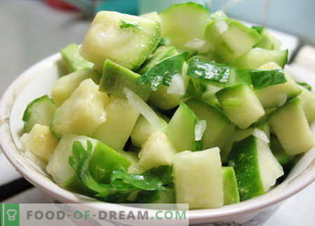 Cukini salāti - labākās receptes. Kā pareizi un garšīgi sagatavot cukini.