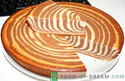 Zebras kūka - labākās receptes. Kā pareizi un garšīgi gatavot zebras kūku.