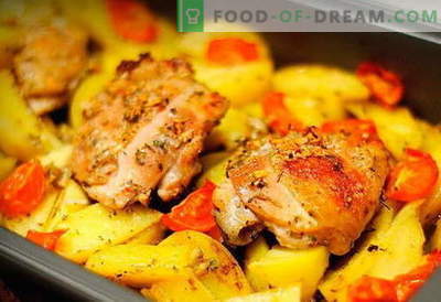 Piščanec s krompirjem v pečici - najboljši recepti. Kako pravilno in okusno kuhati v pečici piščanca s krompirjem v pečici.
