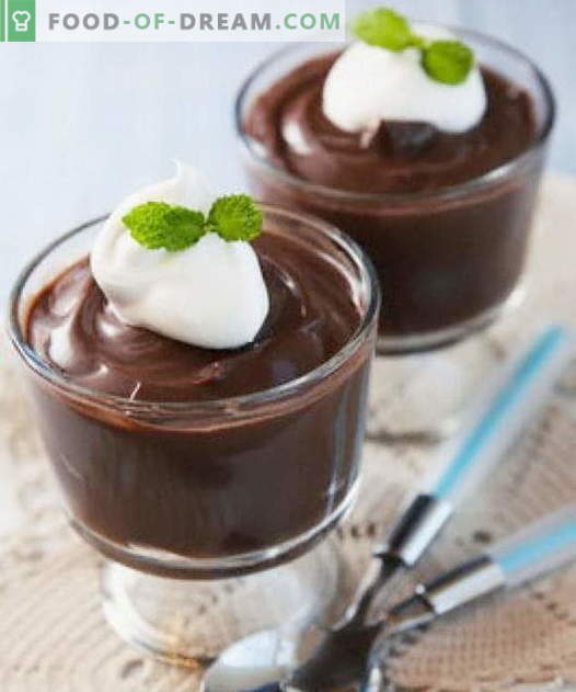 Šokolādes pudiņš - labākās receptes. Kā pareizi pagatavot un garšīgi šokolādes pudiņi.