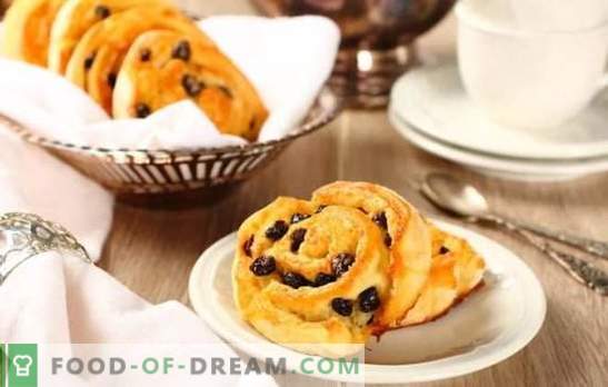 Home technology: raisin buns made from yeast dough. Recipes for buns with raisins from yeast dough: sweet, puff, wicker, donuts