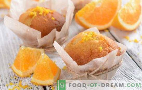 Orange Muffins - uzmundrināt! Receptes aromatizētiem, maigiem, saldiem un gaisīgiem oranžiem smalkmaizītēm