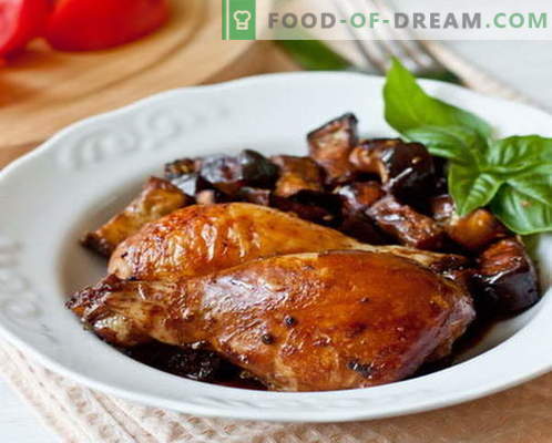 Baklažānu vistas - labākās receptes. Kā pareizi un garšīgi pagatavot baklažānu vistas.