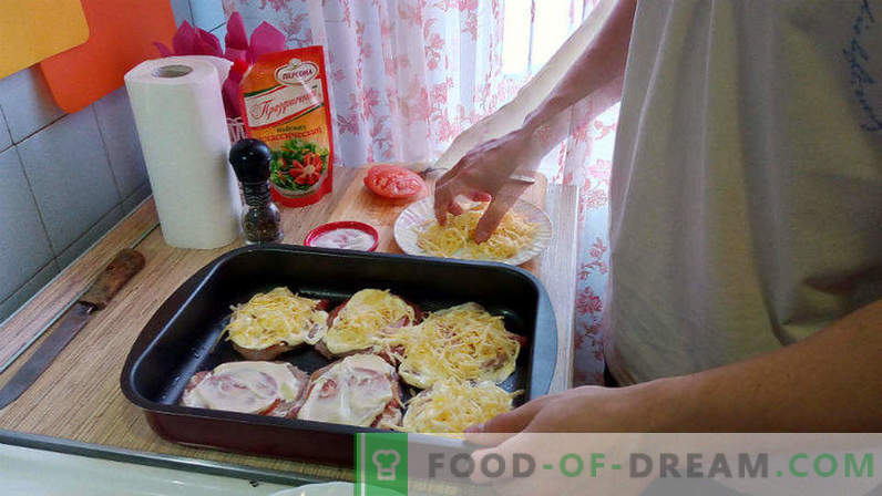 Schweinefleisch im Ofen mit Tomaten und Käse, Schweineschnitzel im Ofen