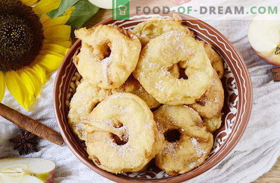 Delicious ābolu donuts 20 minūšu laikā. Oriģināls delikatese bērniem un pieaugušajiem