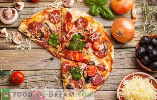 Pizza met tomaten, worst en kaas is een universeel gerecht voor alle gelegenheden. De beste recepten van smakelijke pizza's met tomaten, worst en kaas