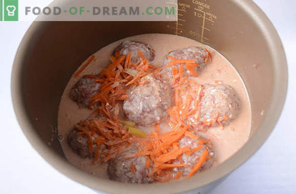 Gaļas bumbiņas tomātu-skāba krējuma mērcē lēnā plītī - nekas cepts! Pakāpeniska foto recepte gaļas kotletes lēnā plītī, kas izgatavota no maltas gaļas ar rīsiem