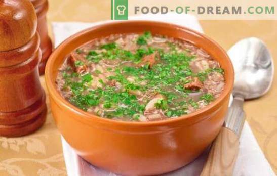 Classic Kharcho zupa - interesantas receptes. Virtuves zupa - klasisks liellopu gaļas kharčo, jēra gaļa, cūkgaļa