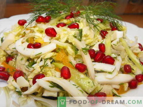 Ķīniešu kāpostu salāti - labākās receptes. Salātu gatavošana ar ķīniešu kāpostiem pareizi.